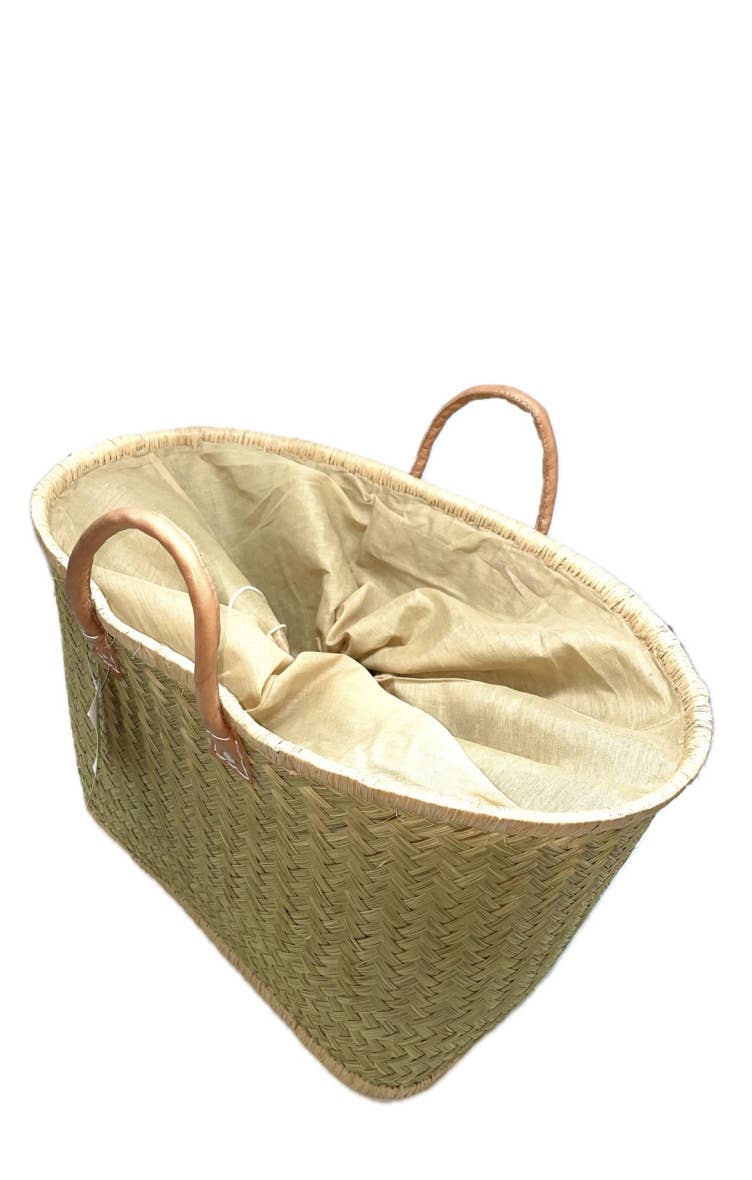 LINETA - Vente Sac de plage - panier de Madagascar avec pochon WAX3