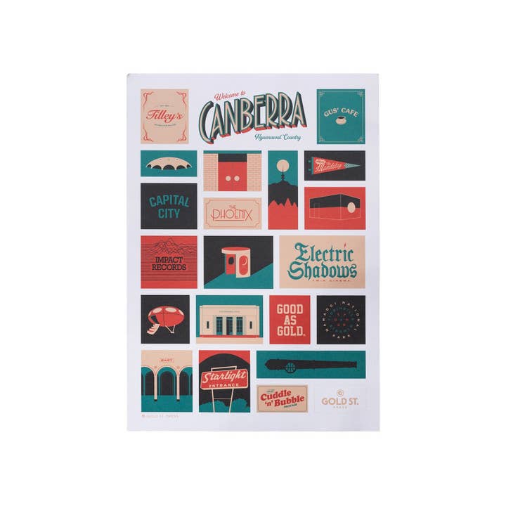 Gold St. Press - Wholesale Art print - Welcome To Canberra Art Print