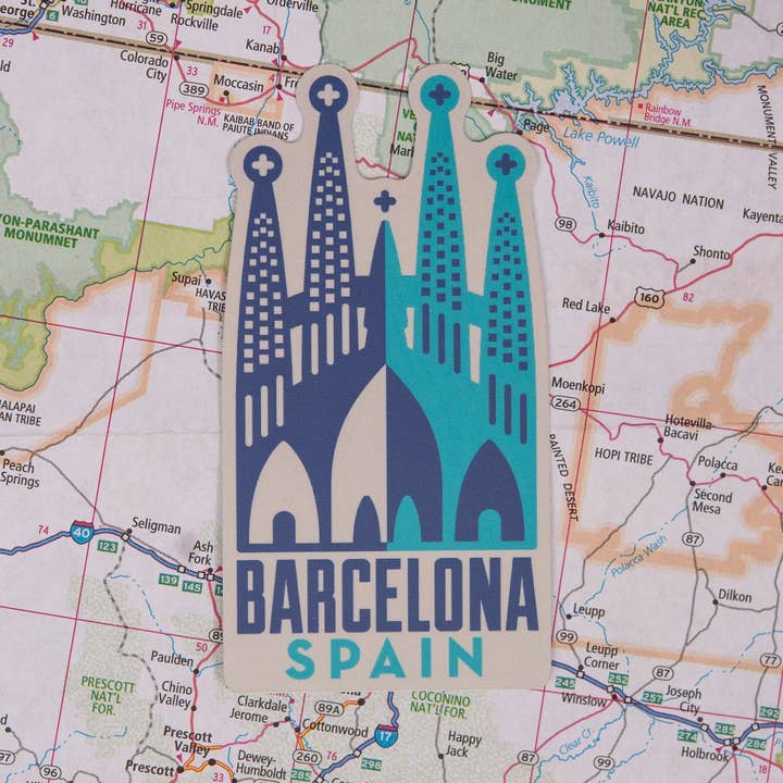 Barcelona Spain Sticker for wholesale by Vagabond Heart