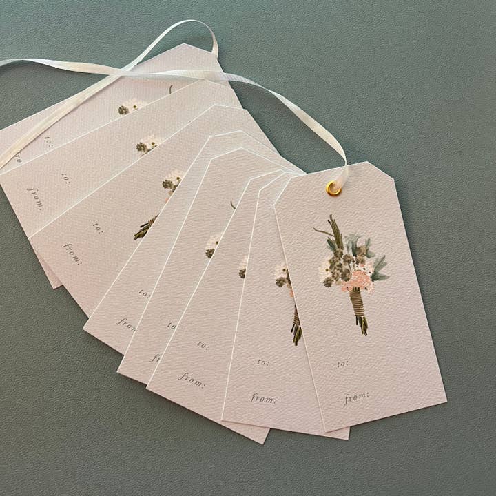Button Bloem Aquarel Boeket Gift Tags voor wholesale door Pia Chella