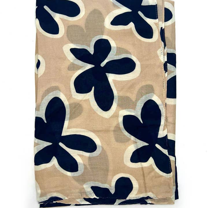 LINETA - Wholesale Scarf - Women's - HH-291 Scarf with large flower print pattern7