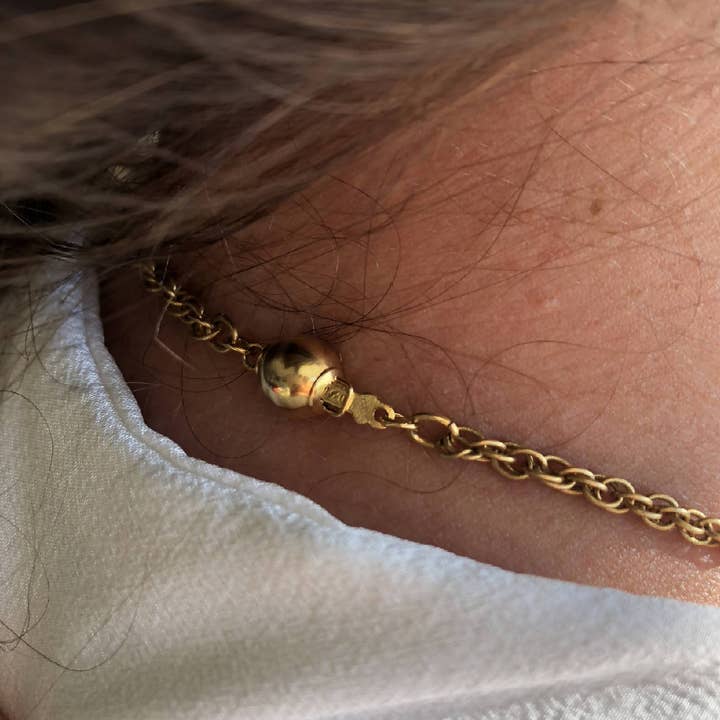 I Gingko 21 carat gold long necklace for wholesale by Meanwhile Boutique