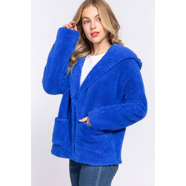 Apolline - Wholesale Jacket - Women's - LONG DOLMAN SLV HOODIE SHERPA JACKET12