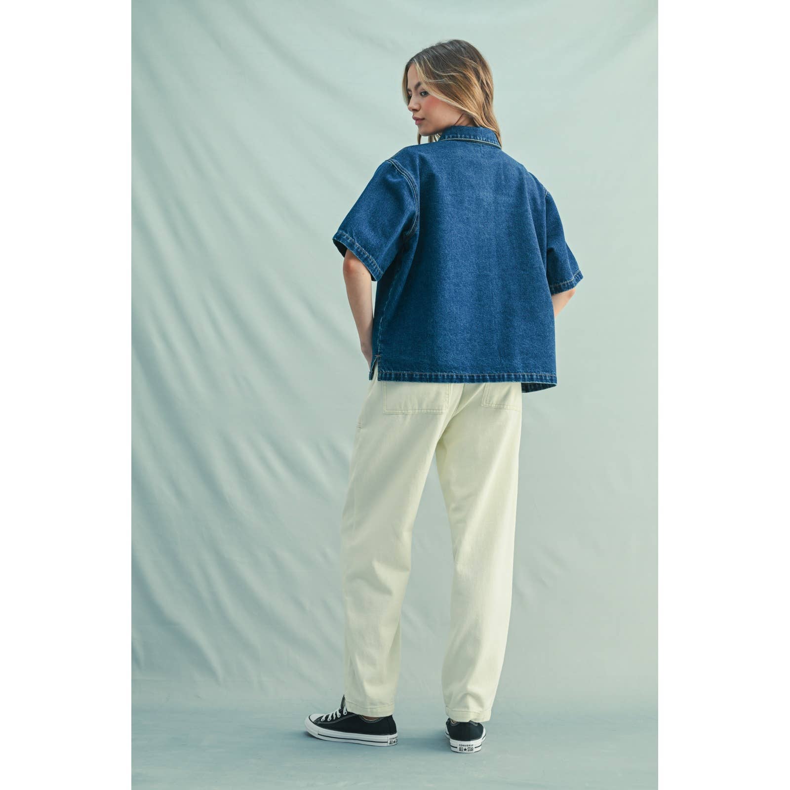 Wishlist Apparel – Engroshandel Skjorte - Dame – KNAPPE-OP DENIMSKJORTE / WL25-11256T3