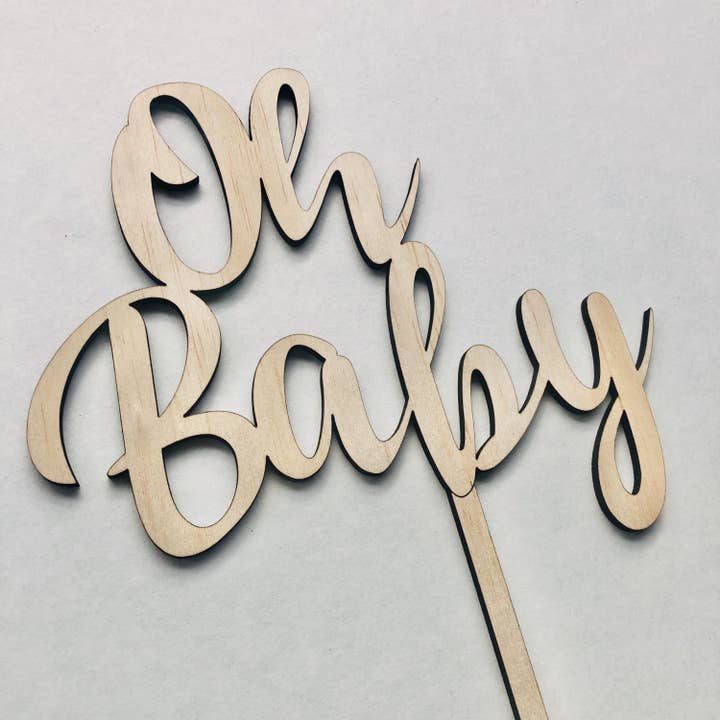 Timber Tinkers - Wholesale Cake/cupcake topper - Oh Baby Cake Topper1