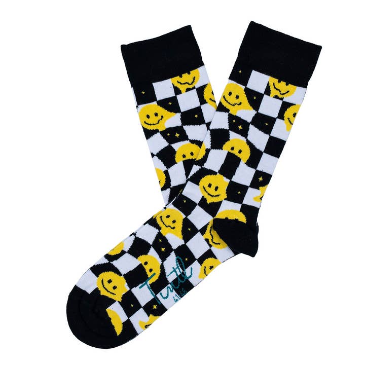 tintl - Wholesale Socks - Unisex - Black & white - Smiley0