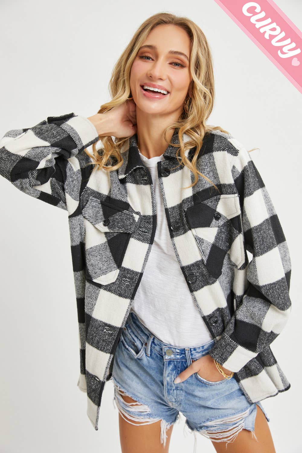 Sweet Lovely by Jen – wholesale Shirt Jacket/Shacket - Women’s – PLUS SIZE FLANNEL OUTEWERAR SHACKET18