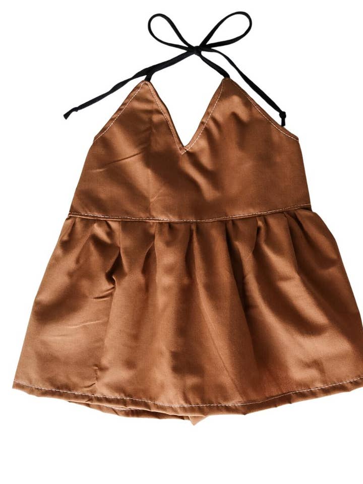 Chestnut Halter Dress for wholesale by The Baby Bird Boutique