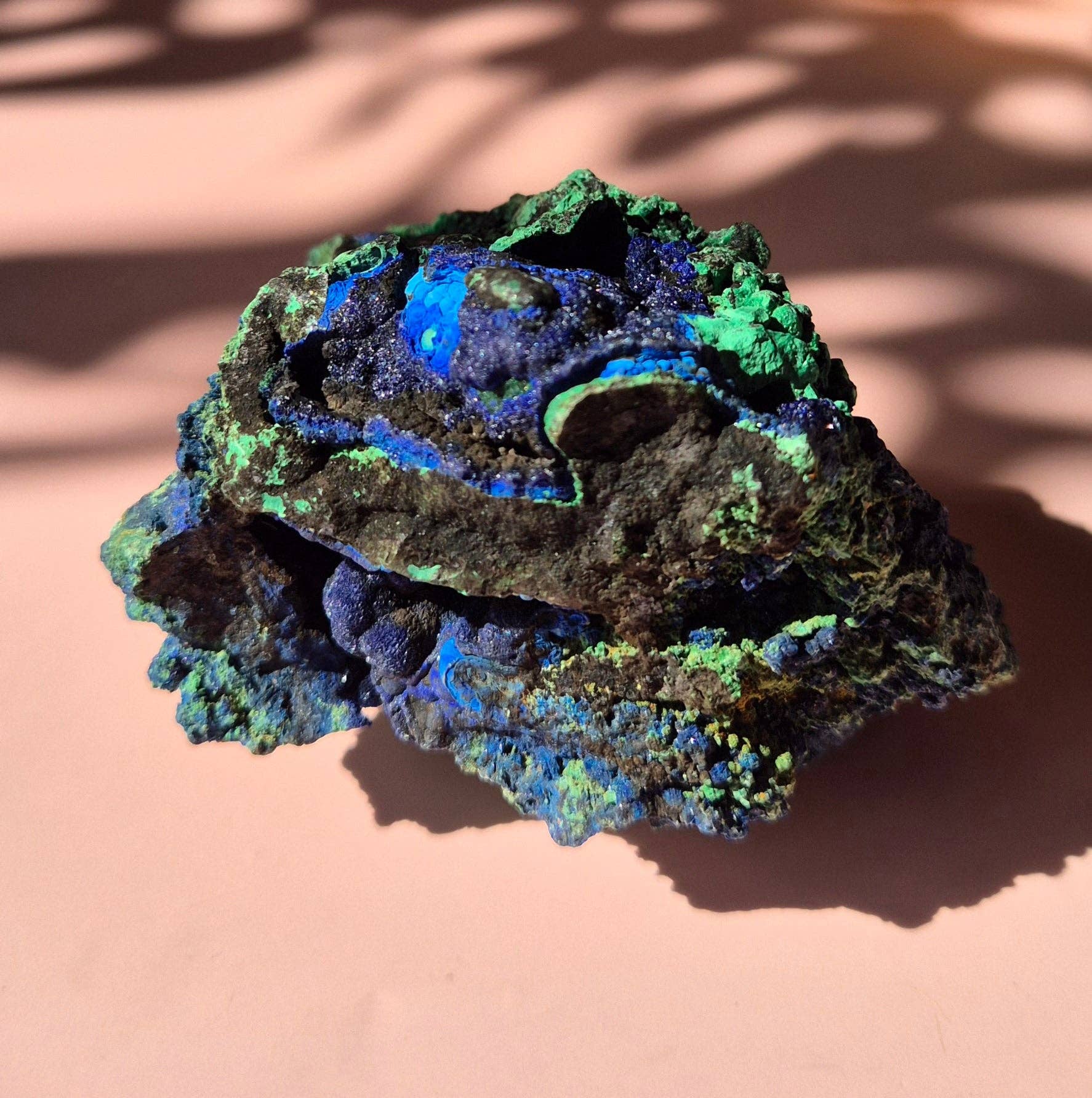 Moonlight Gemstones - Wholesale Spiritual Stone/Crystal - XL Druzy Rare Azurite-Malachite Raw Brilliant Gemstone #7 222gram – Sparkling Natural Power3