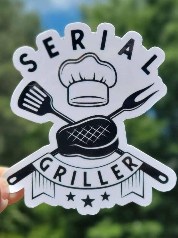 Serial Griller Sticker for wholesale by A Little Design Company