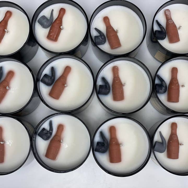 Relaxcation - Wholesale Jar/Filled Candle - TOBACCO AND WHISKEY Soy Wax Candle in Glass Jar (10 oz)3