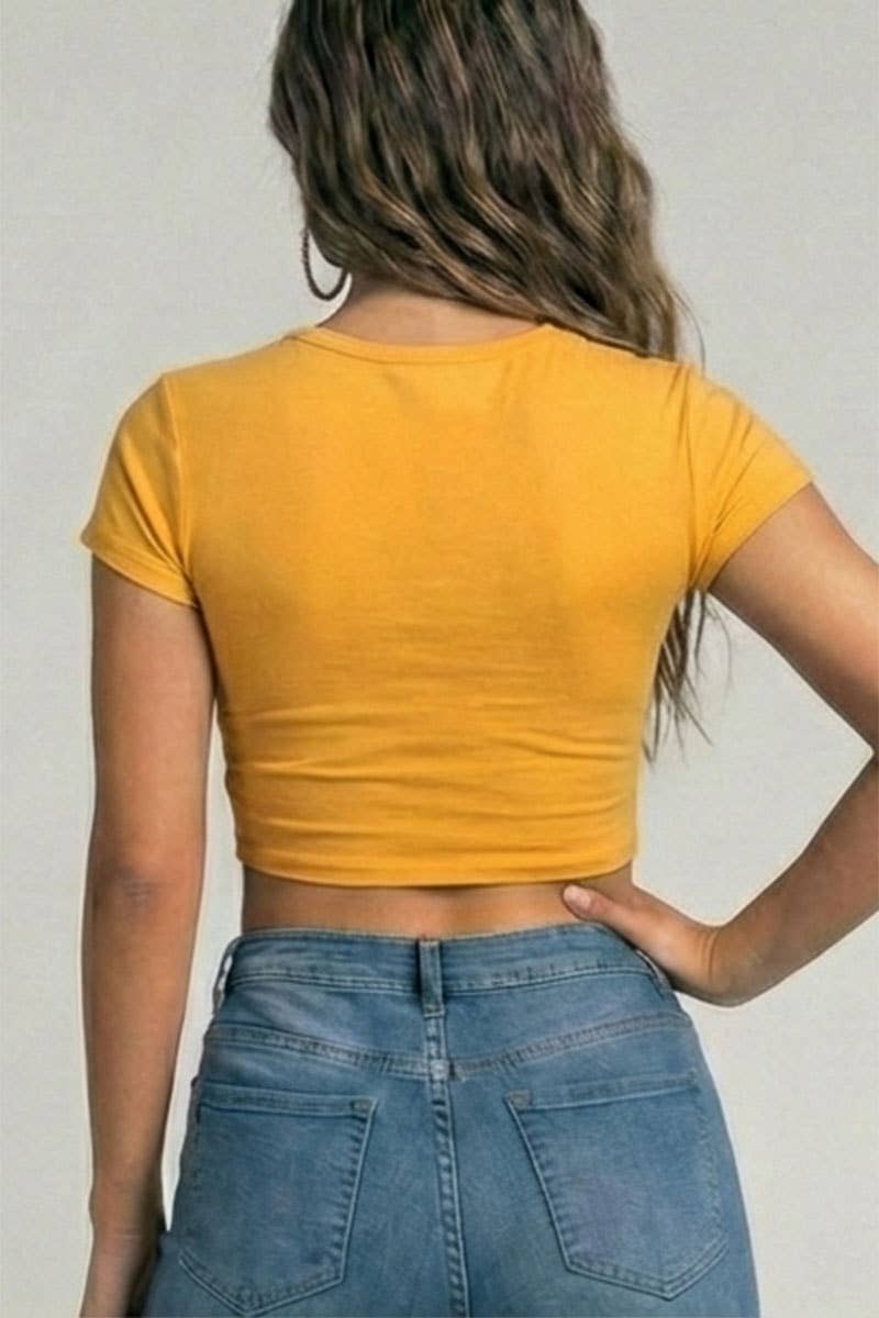 CAPELLA APPAREL - Wholesale Knit Top - Women's - Short Sleeve Roundneck Crop Top23