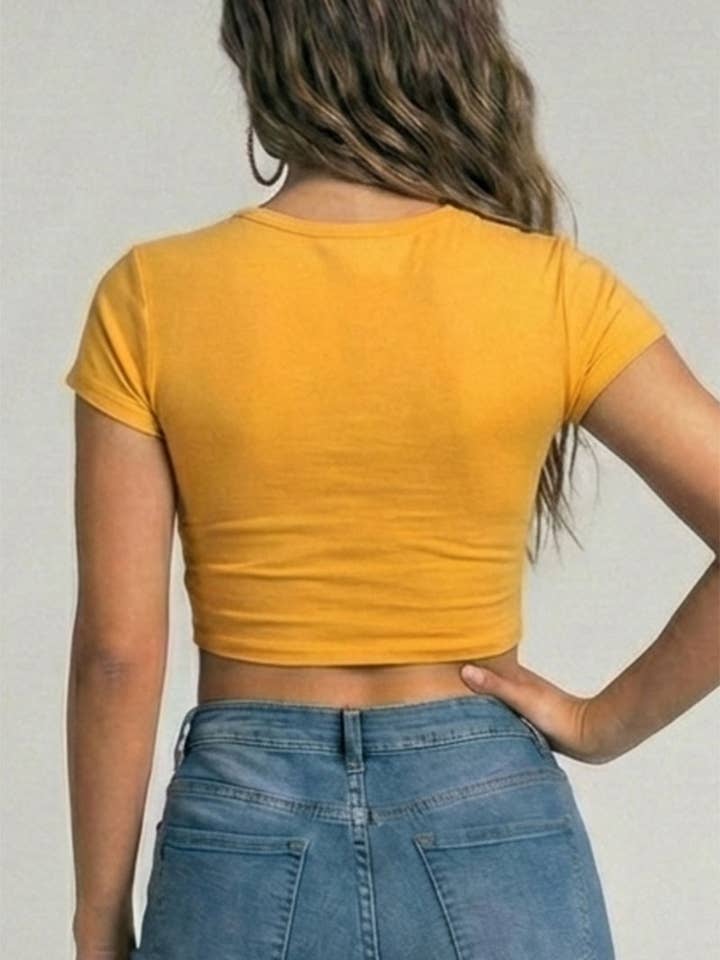 CAPELLA APPAREL - Wholesale Knit Top - Women's - Short Sleeve Roundneck Crop Top23