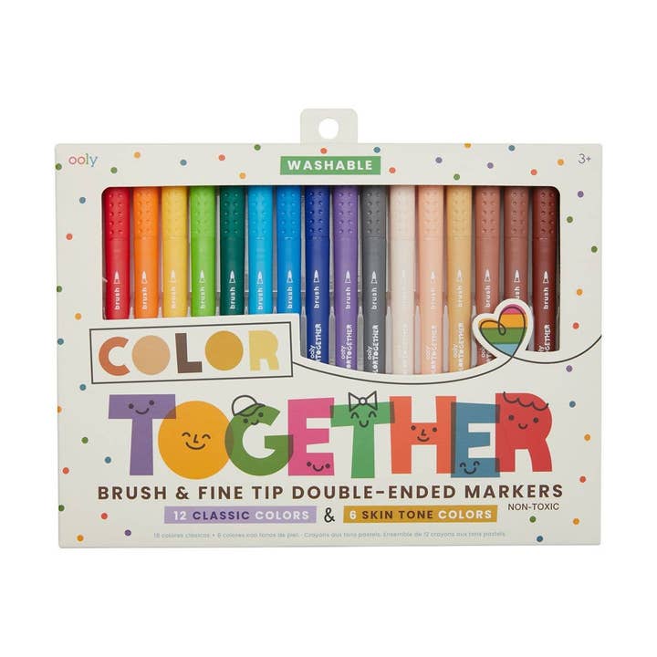 Color Together: Brush & Fine Tip Double-Ended Markers (Set o for wholesale by OOLY