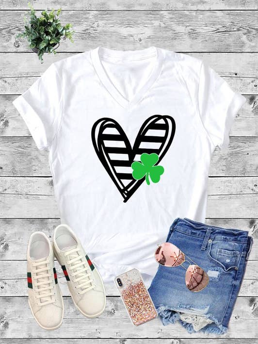 T-shirt unisexe à manches courtes et col en V pour la vente par Top Avenue