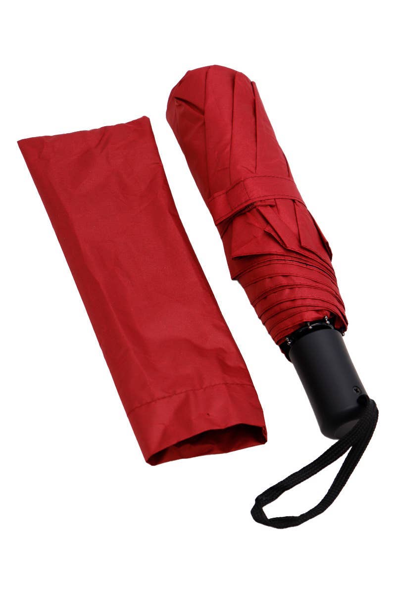 ASSORTED Dark Neutral Black Bottom Auto Compact Umbrella for wholesale on Faire4