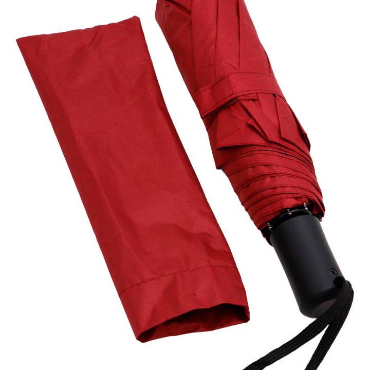 ASSORTED Dark Neutral Black Bottom Auto Compact Umbrella for wholesale on Faire4