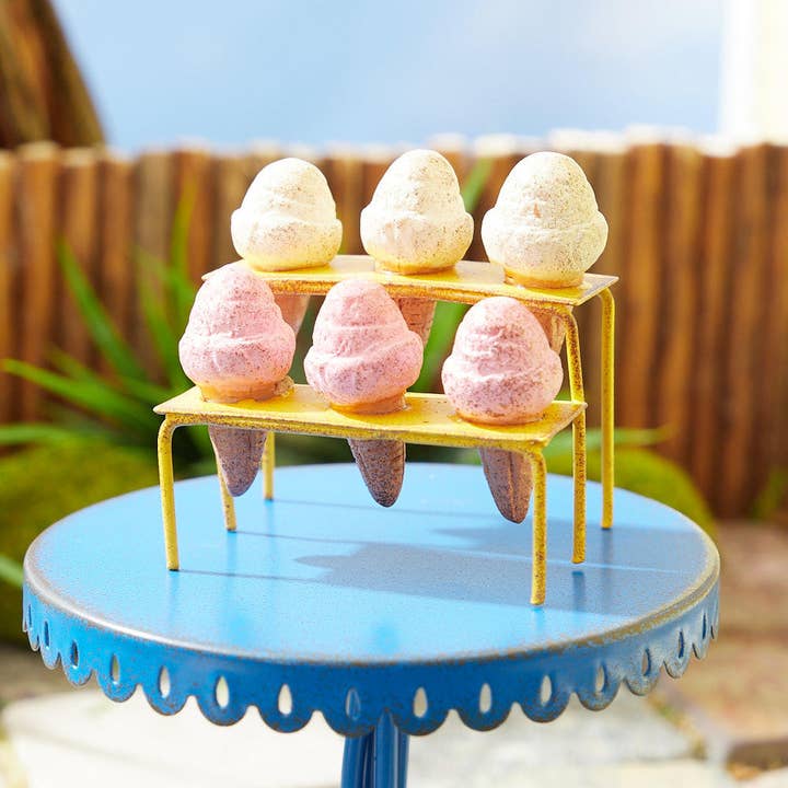 Factory Direct Craft – wholesale Decorative tabletop object – Resin Mini Ice Cream Cones in Stand