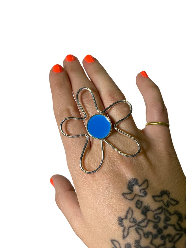 colorful statement ring: Organic Flower for wholesale by StudioSophiaSophia