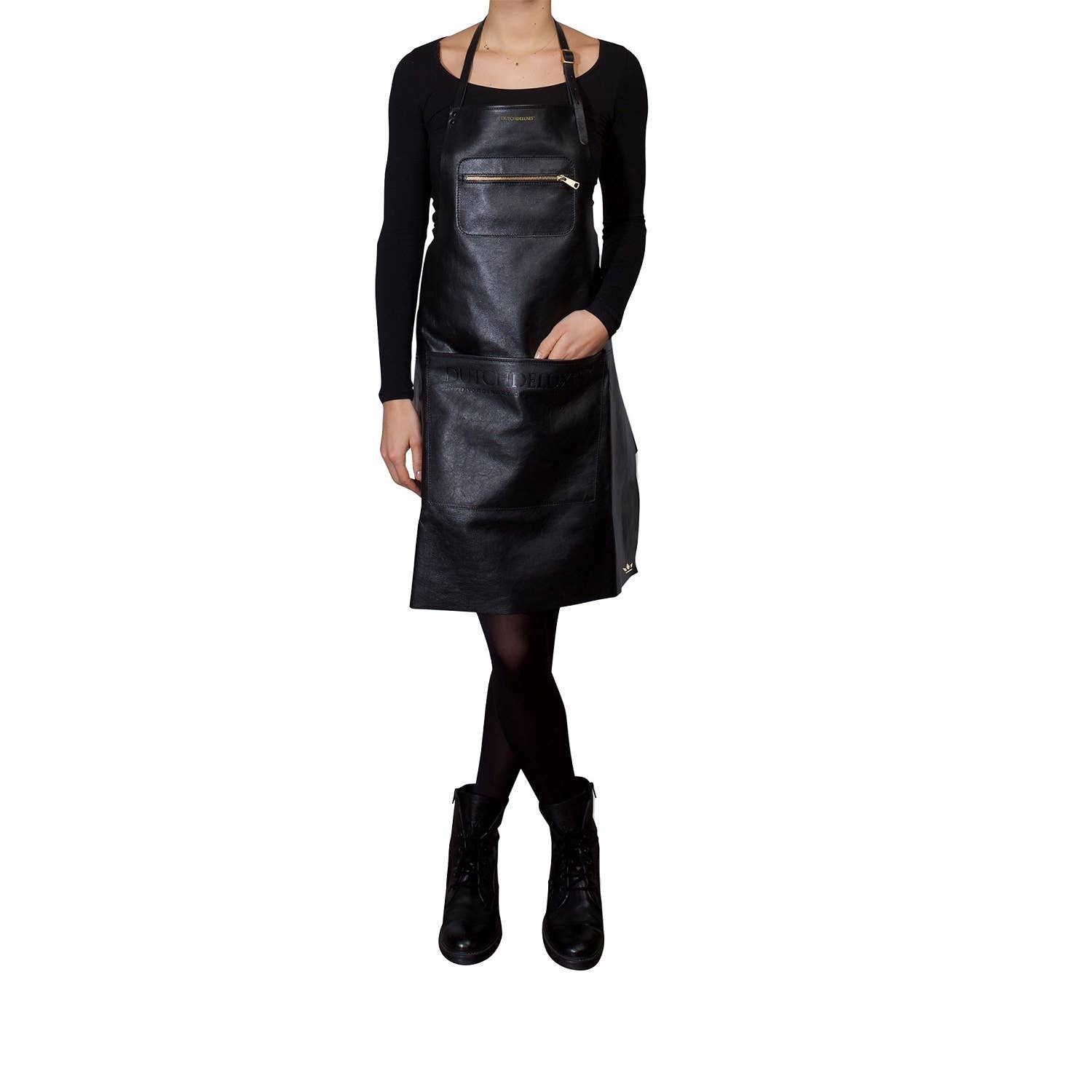 BIDKhome - Wholesale Apron - Black Leather Zipper Style Apron4
