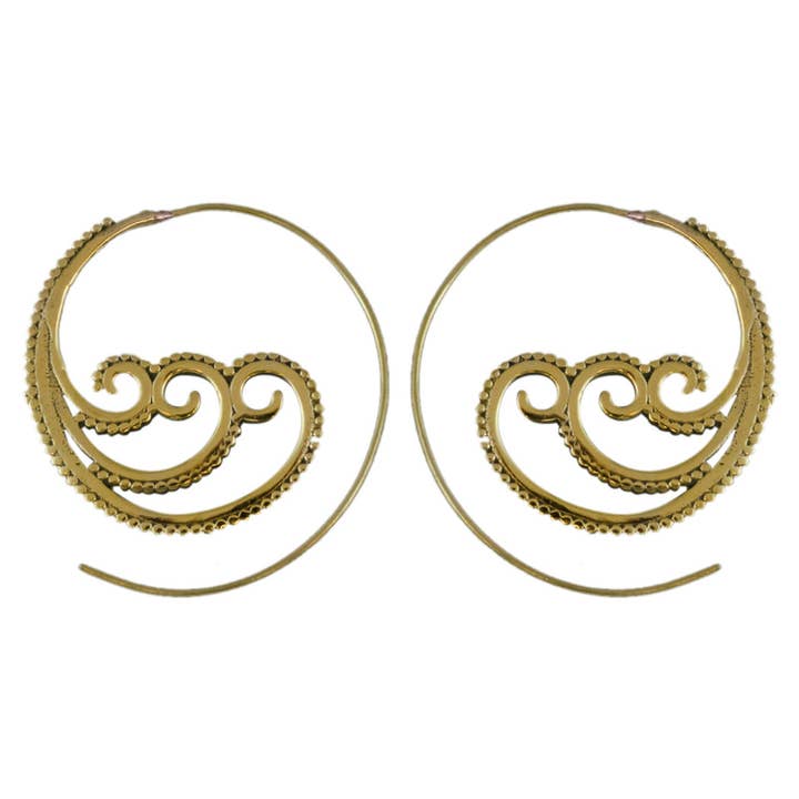 Corsica Brass Hoop Earrings for wholesale by Saraswati Imports
