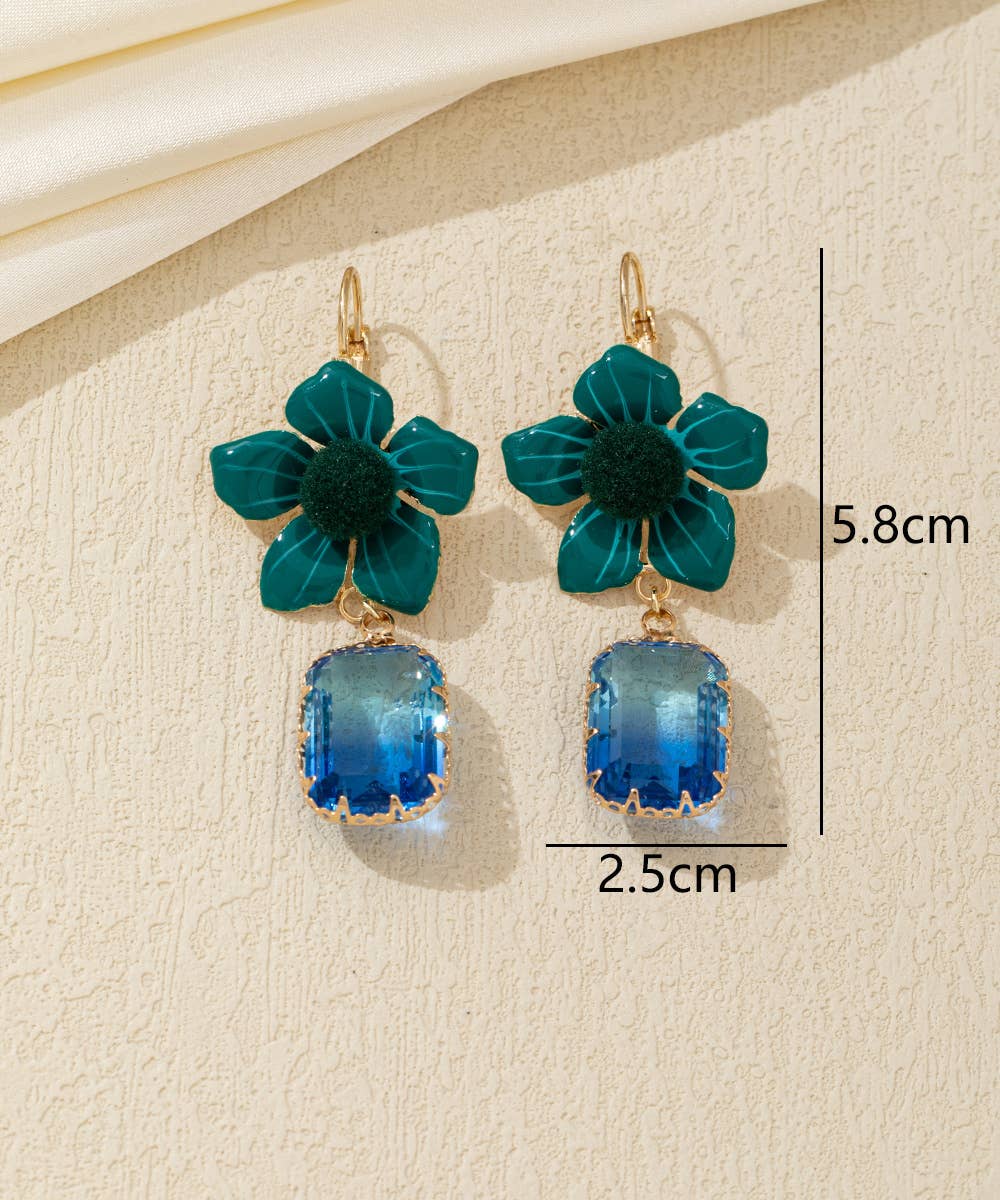 Blossom bijoux – Großhandel Ohrhänger – Ohrringe mit Blumen und Strass - 26AHBOL00098