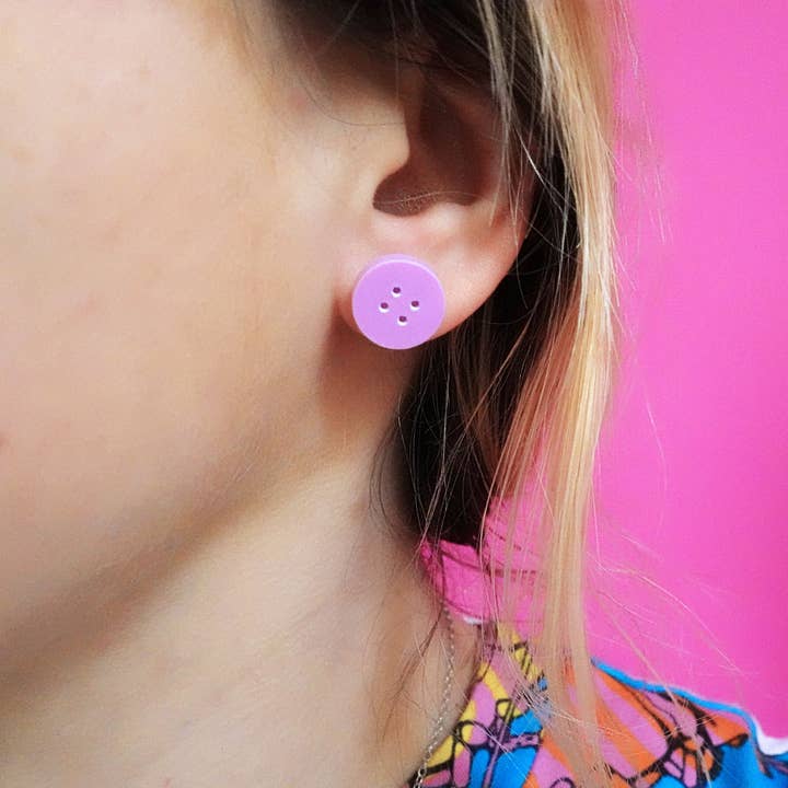 Silly Loaf - Wholesale Stud/Post Earrings - Buttons Stud Earrings1
