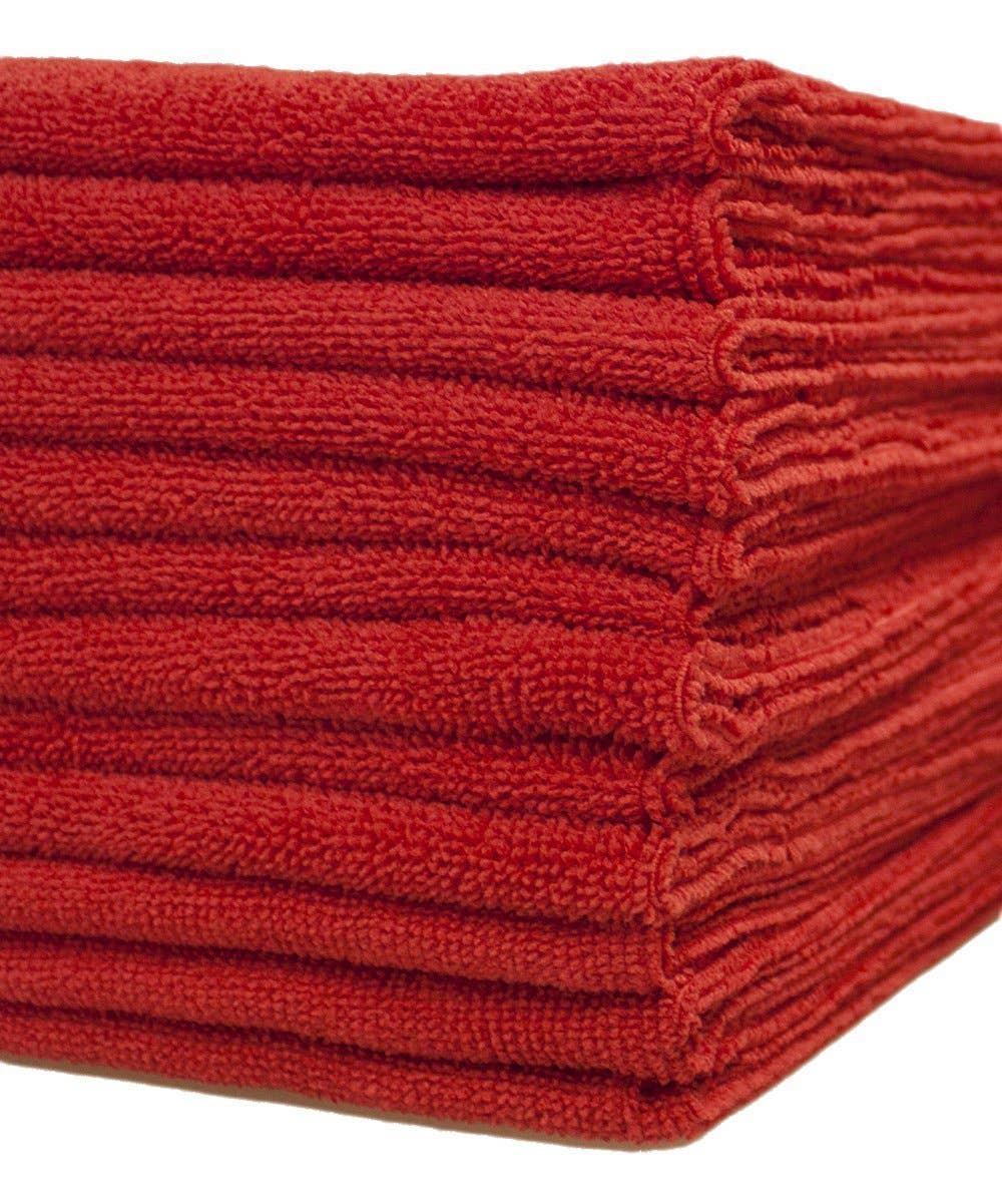 Everplush - Wholesale Cleaning Cloth - Commercial Microfiber Cleaning Cloths, 12 Pack - Red7
