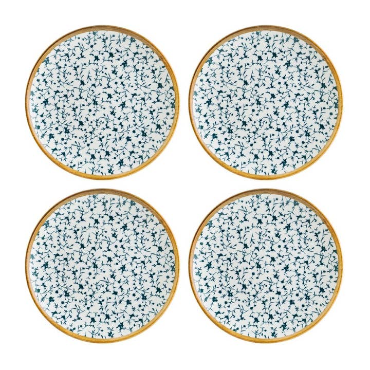 Calif dia.9" Round Decorated Porcelain Plate (Set of 4) for wholesale by TURGLA HOME