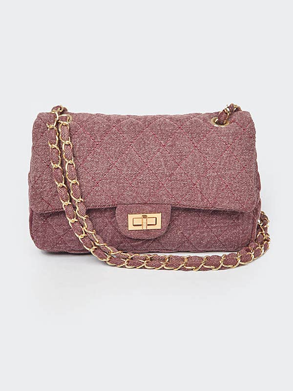 Quilted Denim Shoulder Bag for wholesale by Shop Neighbors