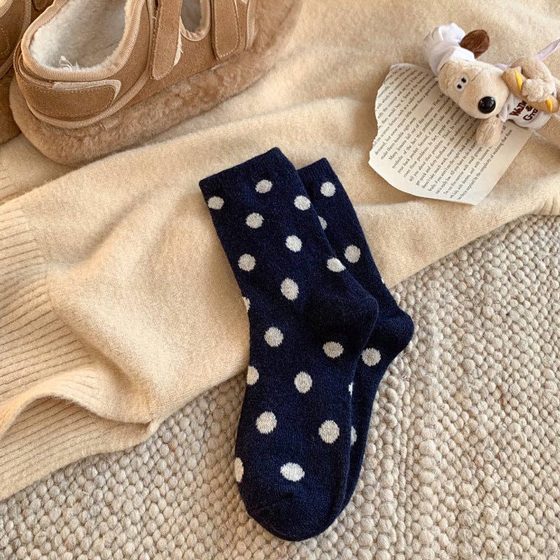 Dipped Shop – Großhandel Socken – Damen – Farbblock Verdicken Polka Dot Socken DP25A4545