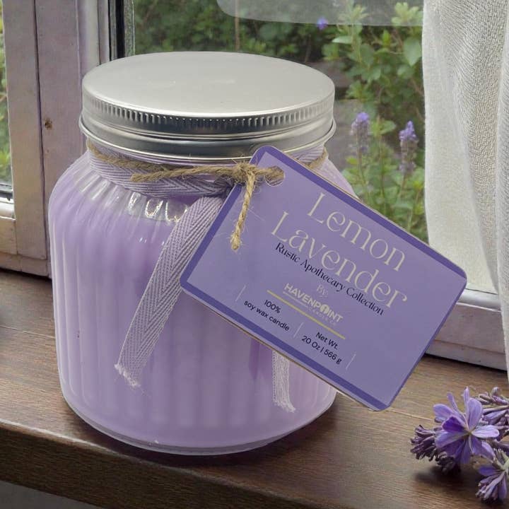Lemon Lavender – Rustic Hand Poured Candle for wholesale by Havenpoint Candle Company