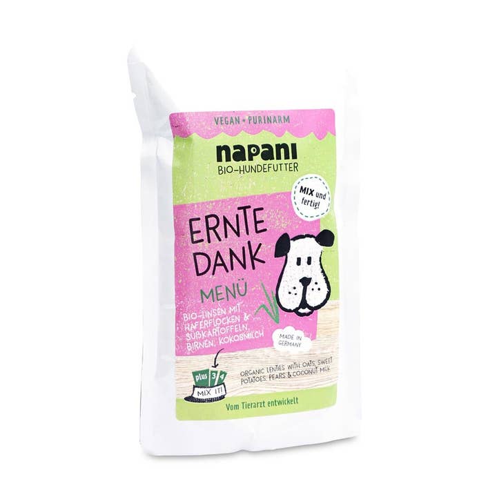 Biologisch menu Harvest Thanks 150g - veganistisch, laag in purines voor wholesale door napani GmbH & Co. KG