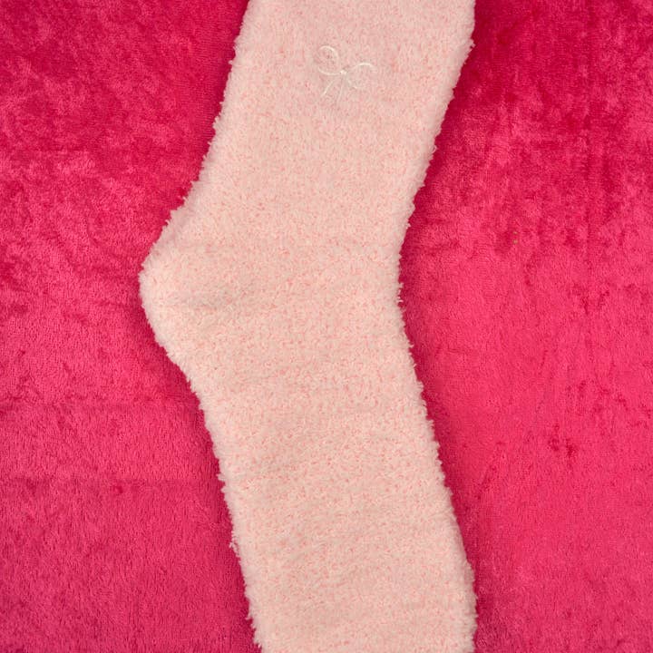 Mary Kathryn Design – wholesale Socks – Women's – Pink Ribbon Fuzzy Socks