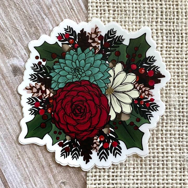 Adesivo opaco floreale stagionale | 3 «x 2.95" per la vendita all'ingrosso da parte di JazzyArtCo