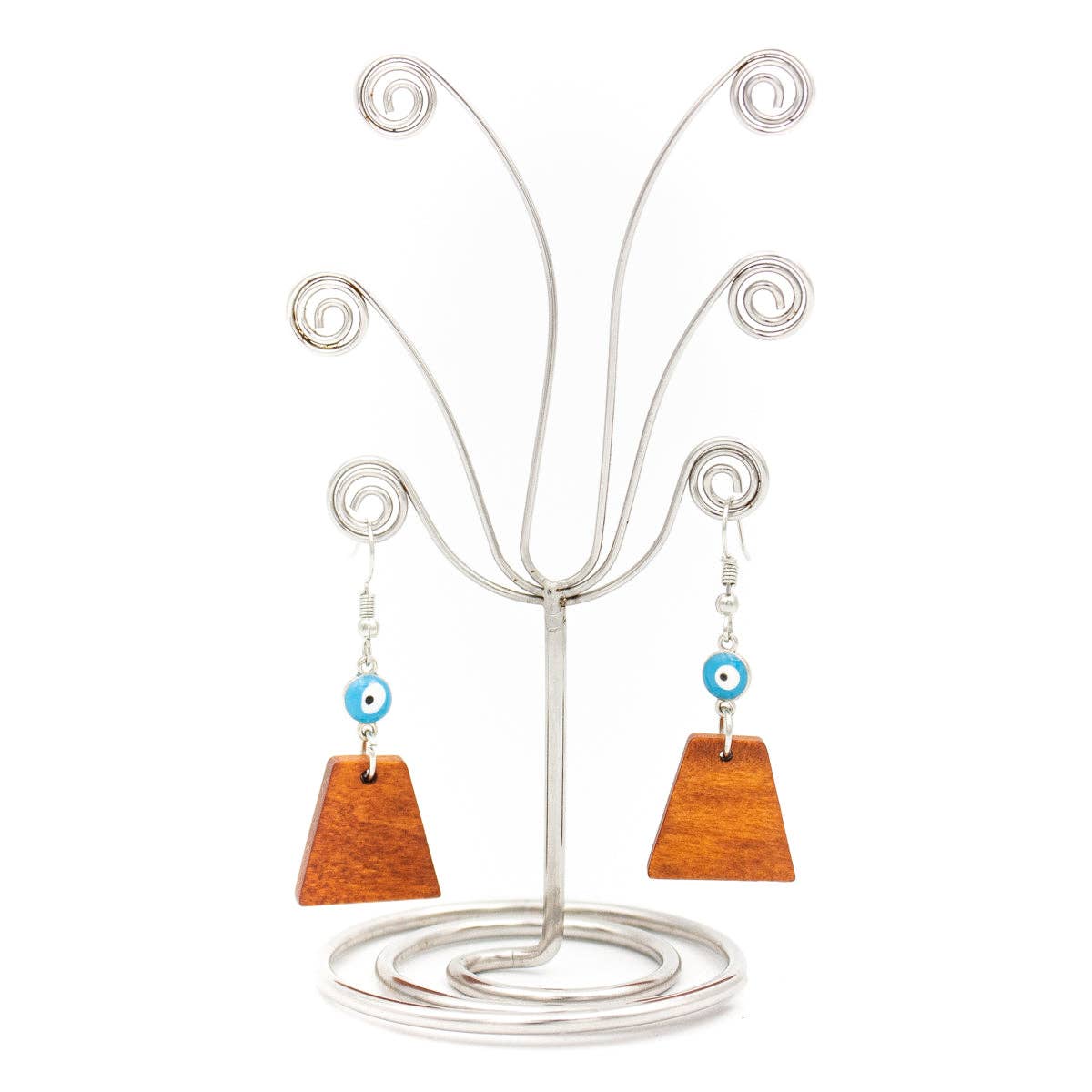 Meninas Bonitas Cork – Großhandel Ohrhänger – Ohrhänger mit bösem Blick und trapezförmigem Anhänger-ER-0833