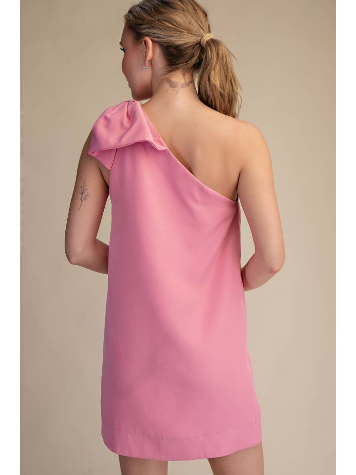 Glam - Wholesale Dress - Women's - Bow One Shoulder Mini Dress10