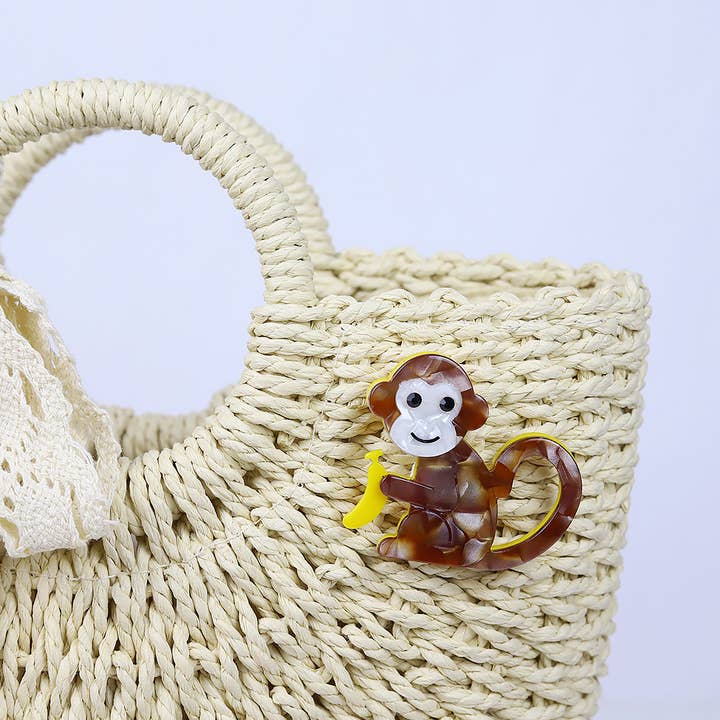 Ole - Wholesale Brooch - Monkey Shaped Acrylic Brooch Pin