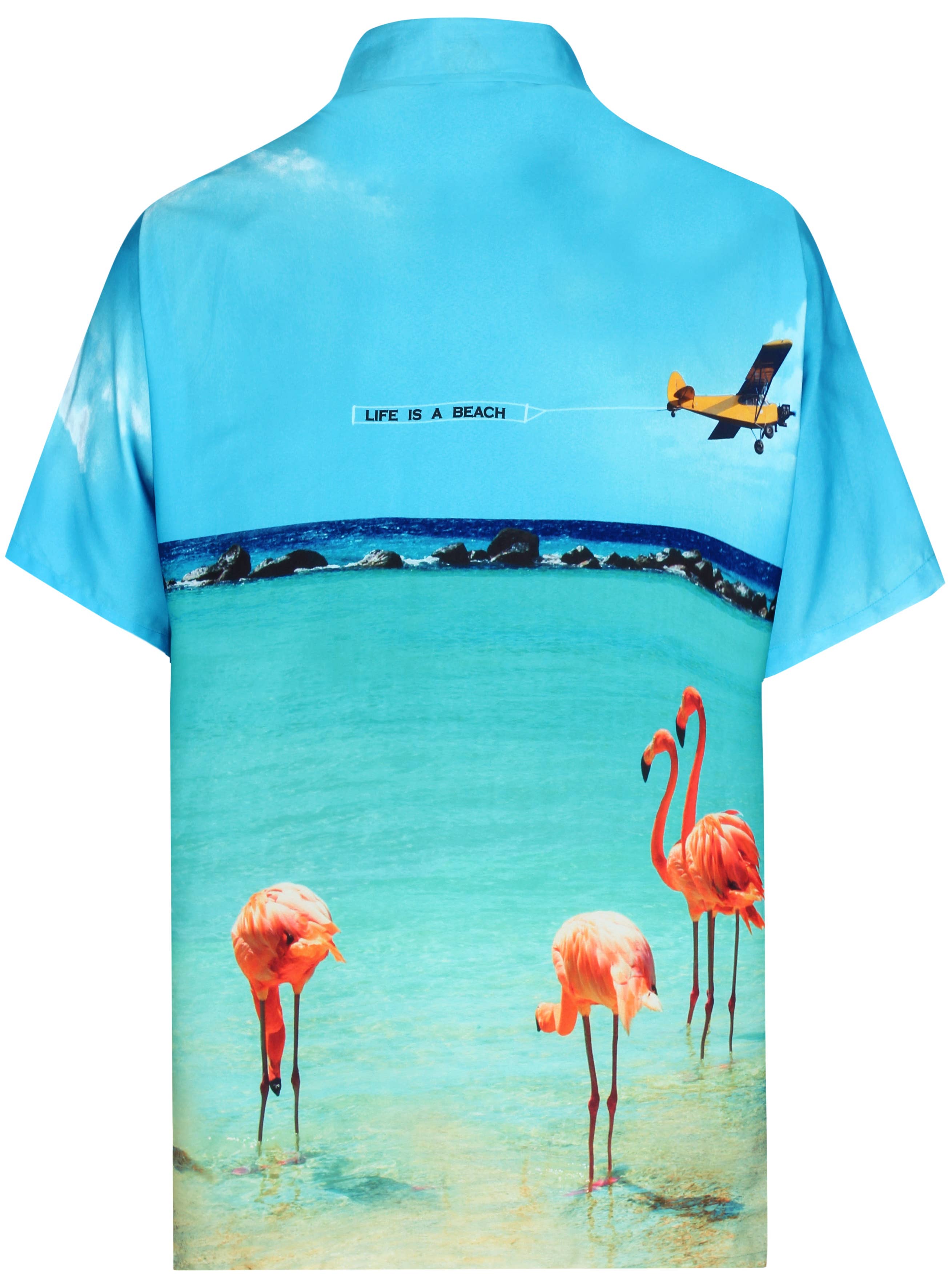 HAPPY BAY Men's Party Beach Shirts L Seashore, Flamingos for wholesale on Faire3