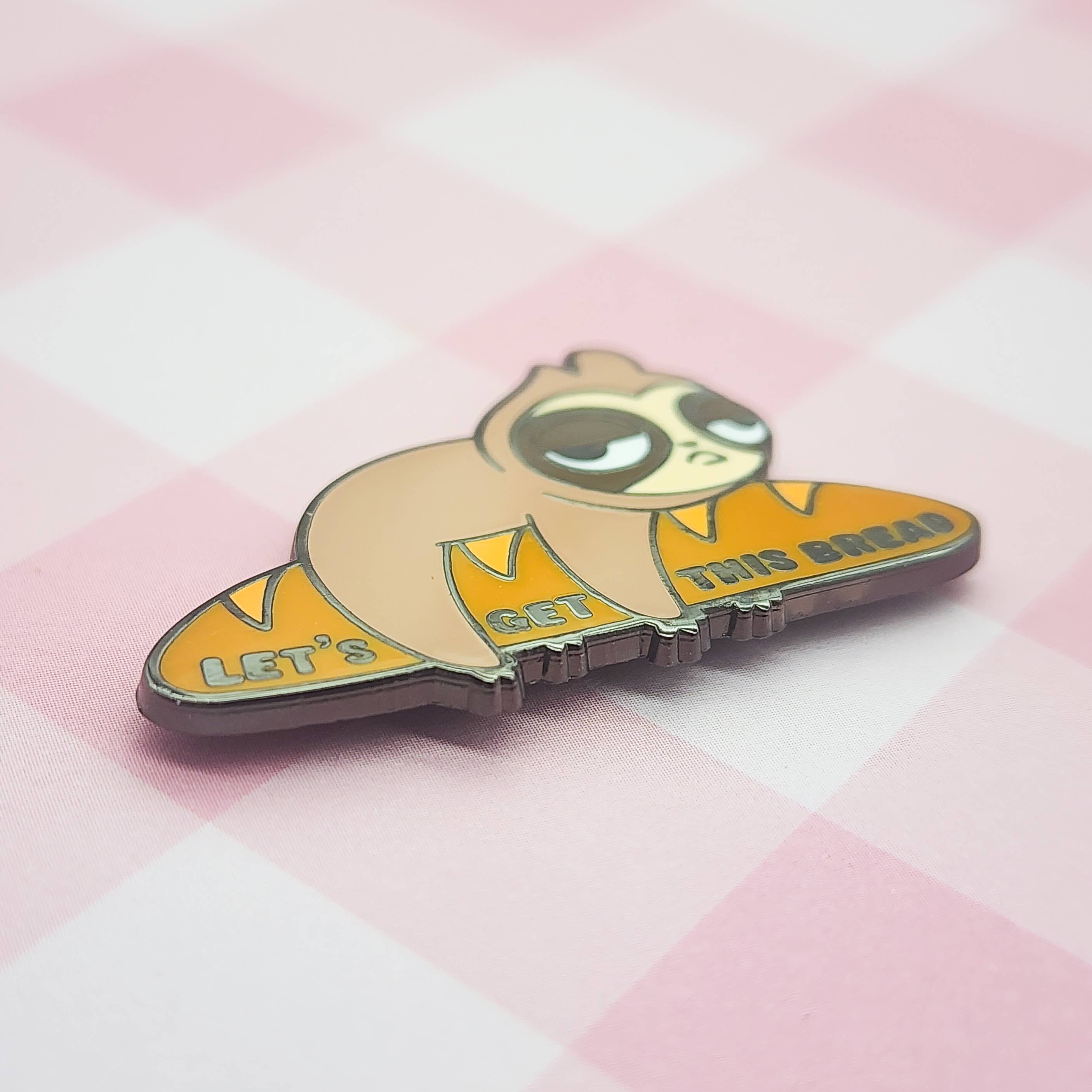Toku Arts - Wholesale Lapel Pin/Button - Baguette Sloth Enamel Pin 2