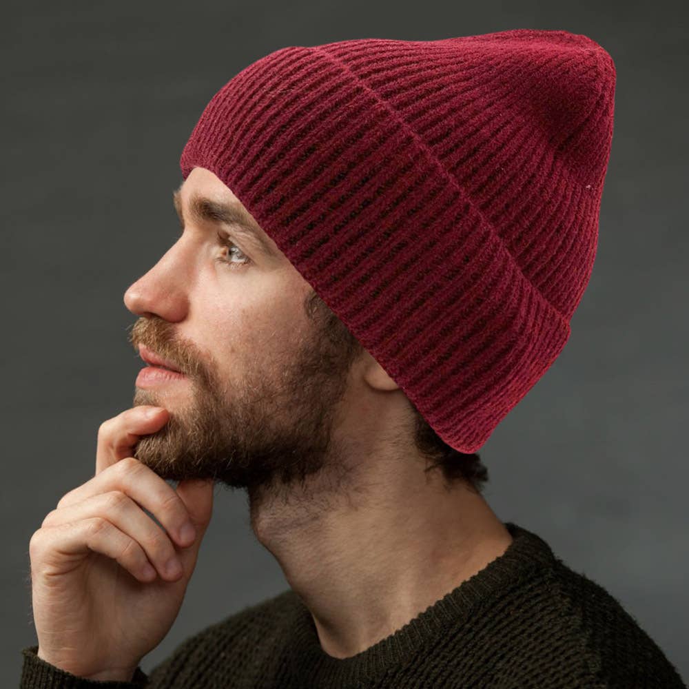 Sensibling Corp. - Venta al por mayor Gorro de lana - Unisex - Gorro de punto acanalado liso con puños30