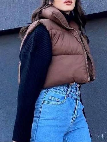 Rosa Clothing - Wholesale Outerwear Vest - Women's - Zipper outervest padded vest 9 colors