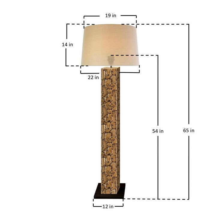 Continental Home - Wholesale Floor Lamp - Teak Wood Patch Floor Lamp FL611