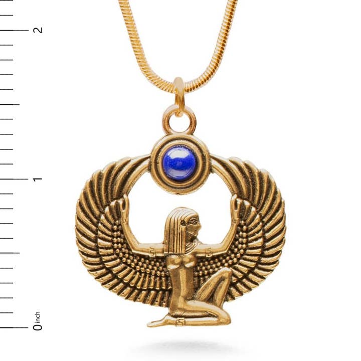 Discoveries, Inc. - Wholesale Pendant/Charm Necklace - Isis Pendant Necklace with Lapis - Egyptian Goddess2