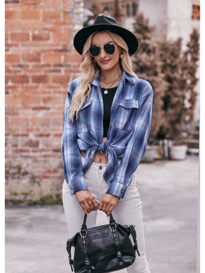 ePretty - Wholesale Button Down Shirt - Women's - Plaid Button Down Shirt G5-TP680327