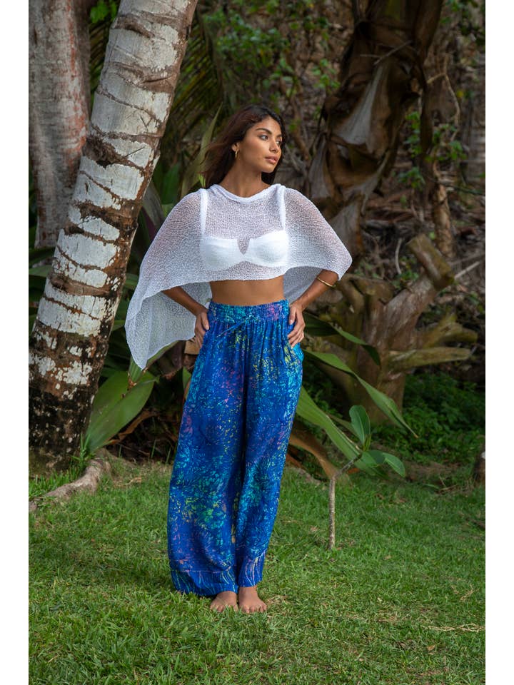 Bali Prema - Vendita all'ingrosso Poncho - Donna - Poncho estivo in maglia trasparente con coprispalle - Copricostume da spiaggia Boho15