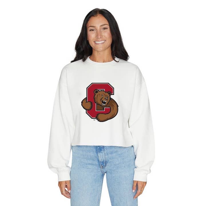 Cornell Cropped Crewneck for wholesale by Lojo Collegiate Apparel