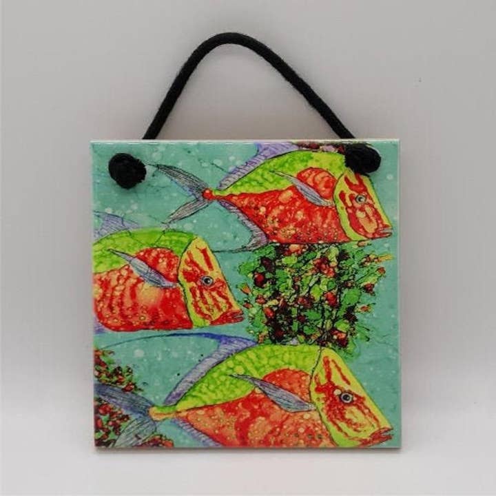 Lookdown Fish Ceramic Tile for wholesale by Florida Vibes Art / Mungo Key Designs
