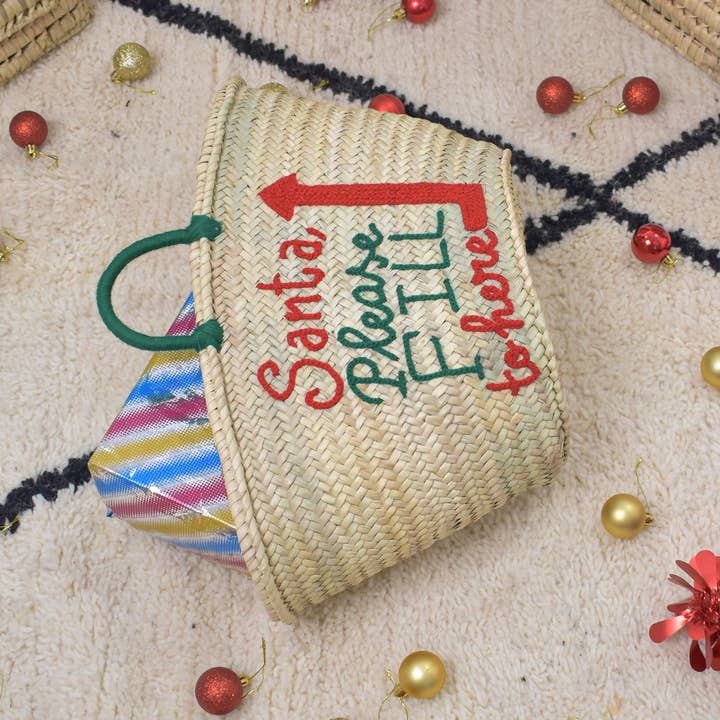 King Of Handmade - Wholesale Gift Bag - Christmas Straw Gift Basket _ Customized Santa Large Bag 2