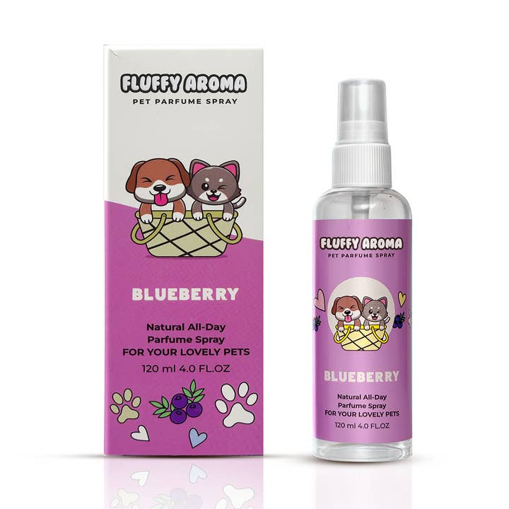 FLUFFY AROMA BLÅBÄR Naturlig Parfym Spray För Husdjur för wholesale av Daspar